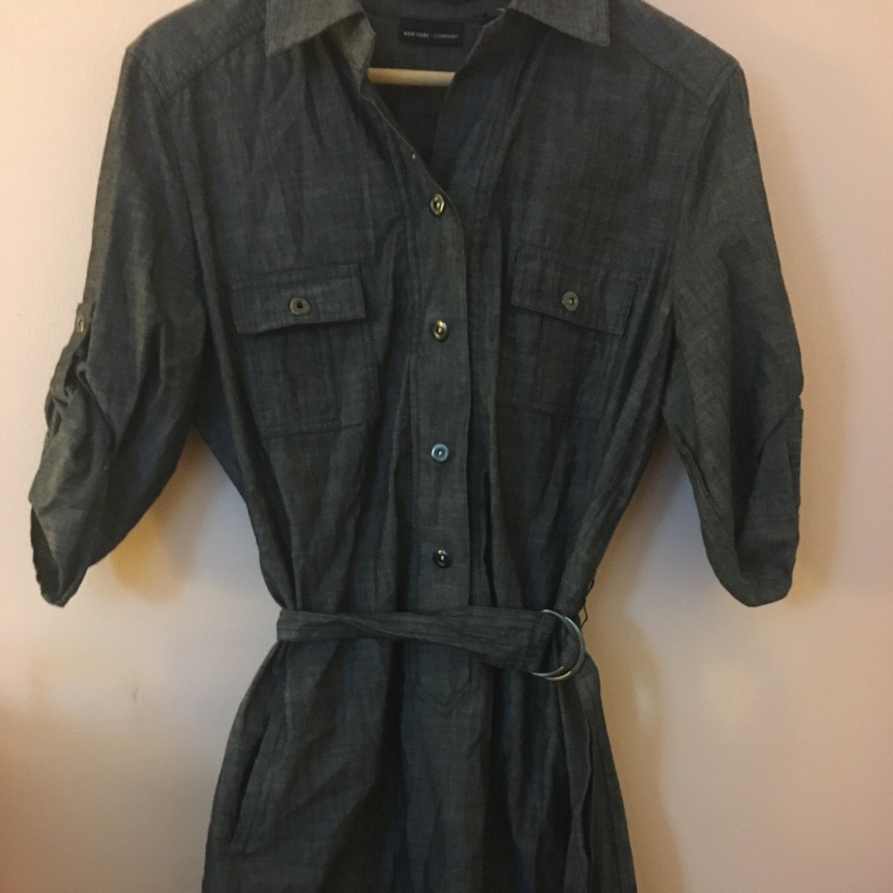 NY and Company Denim Button Down Dress